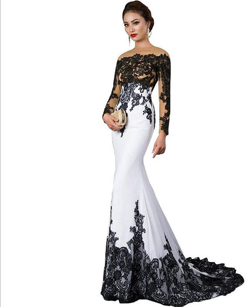 Black & White Mermaid Gown