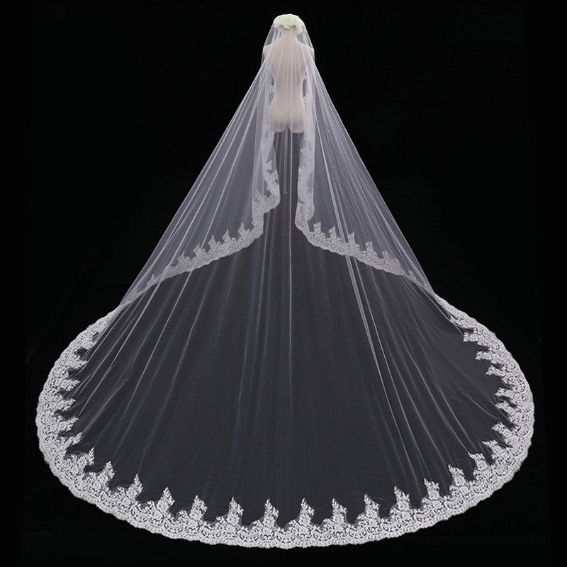 Long Trailing Wedding Veil - view 4
