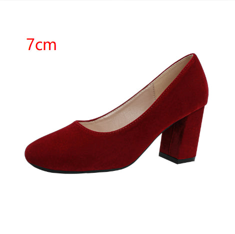 Red Block Heel Wedding Pumps - view 2