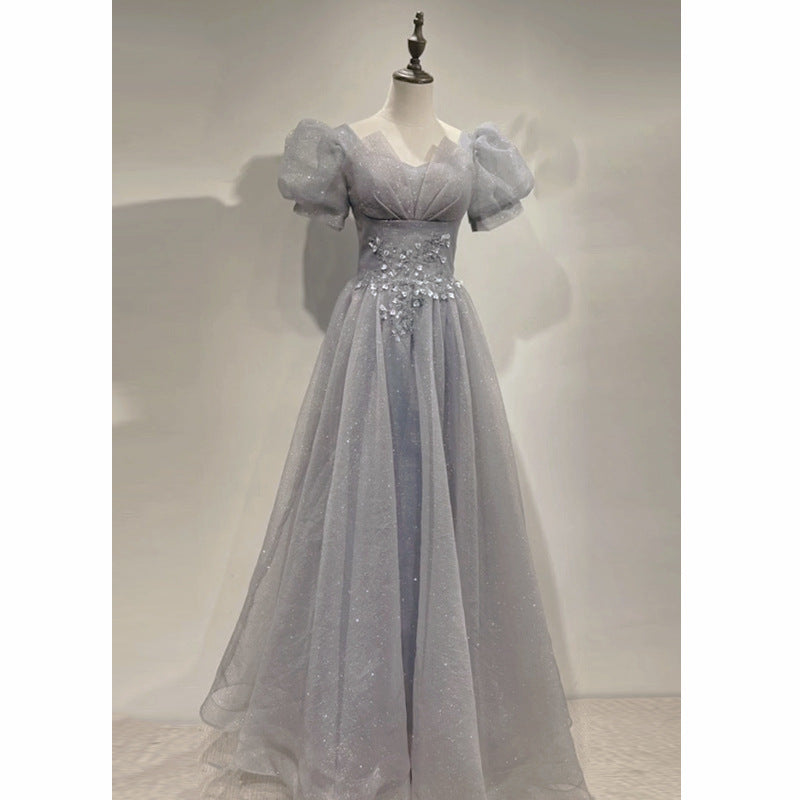 Puff Sleeve Sequin Evening Dress - view 5