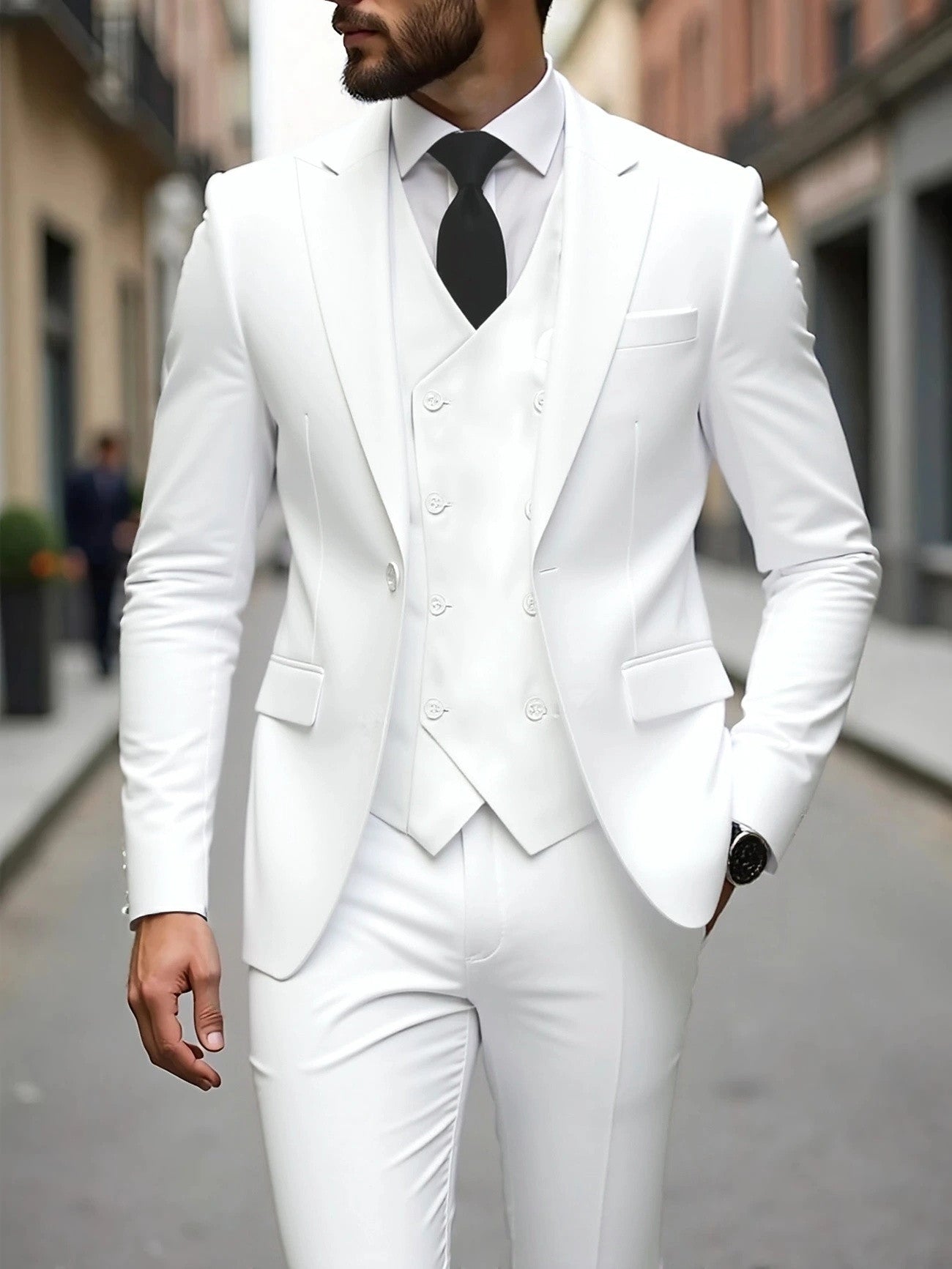 Men's Double-Breasted Three-Piece Suit - view 7