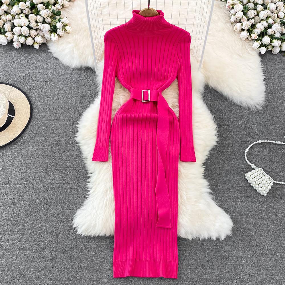 Knit Belted Sweater Dress - view 2
