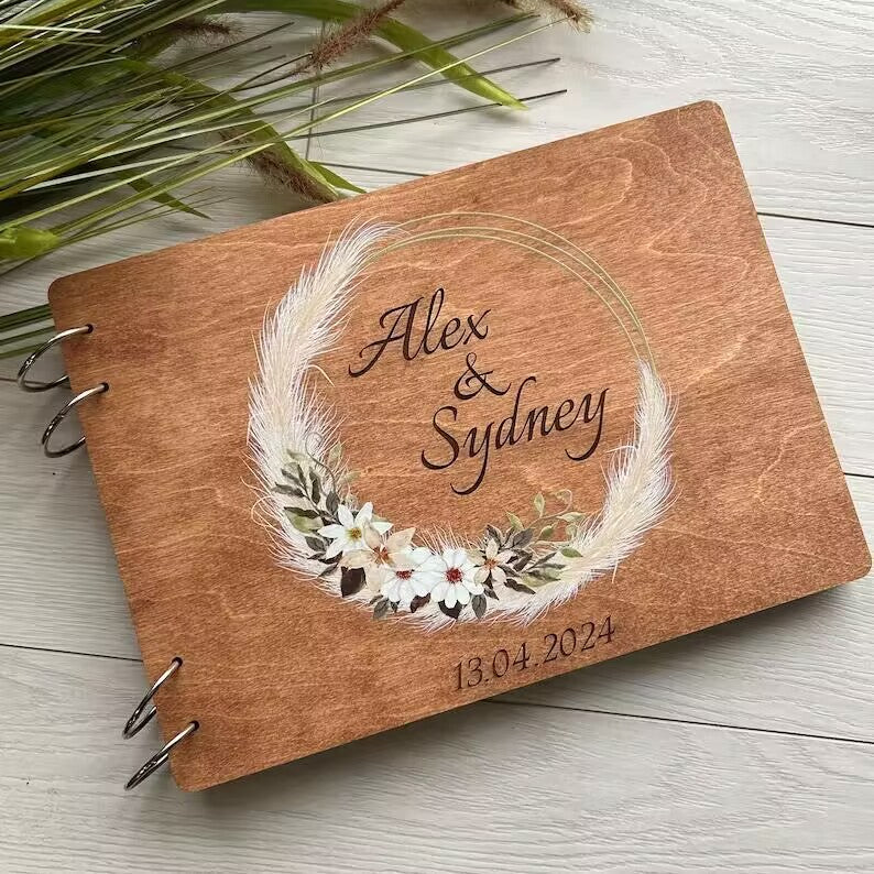 Wooden Wedding Guest Book - view 2