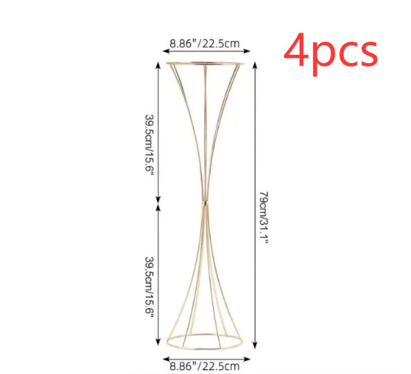 Gold Metal Flower Stand Centerpiece - view 3