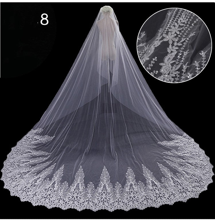 Bridal Wedding Dress Long Tail Luxury Veil - view 8