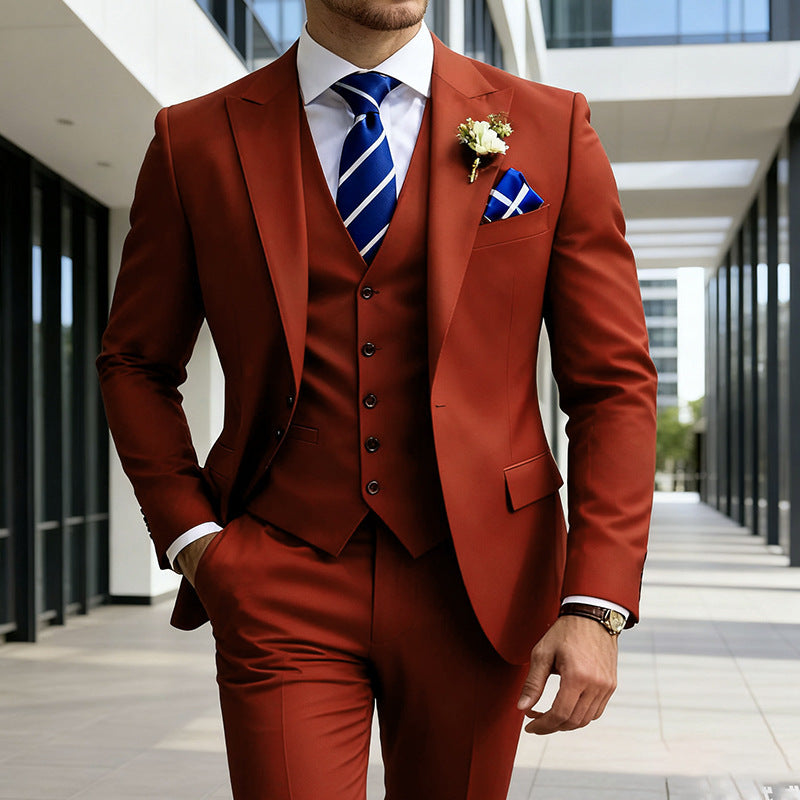 Men's Three-piece Solid-colour Suit - view 8