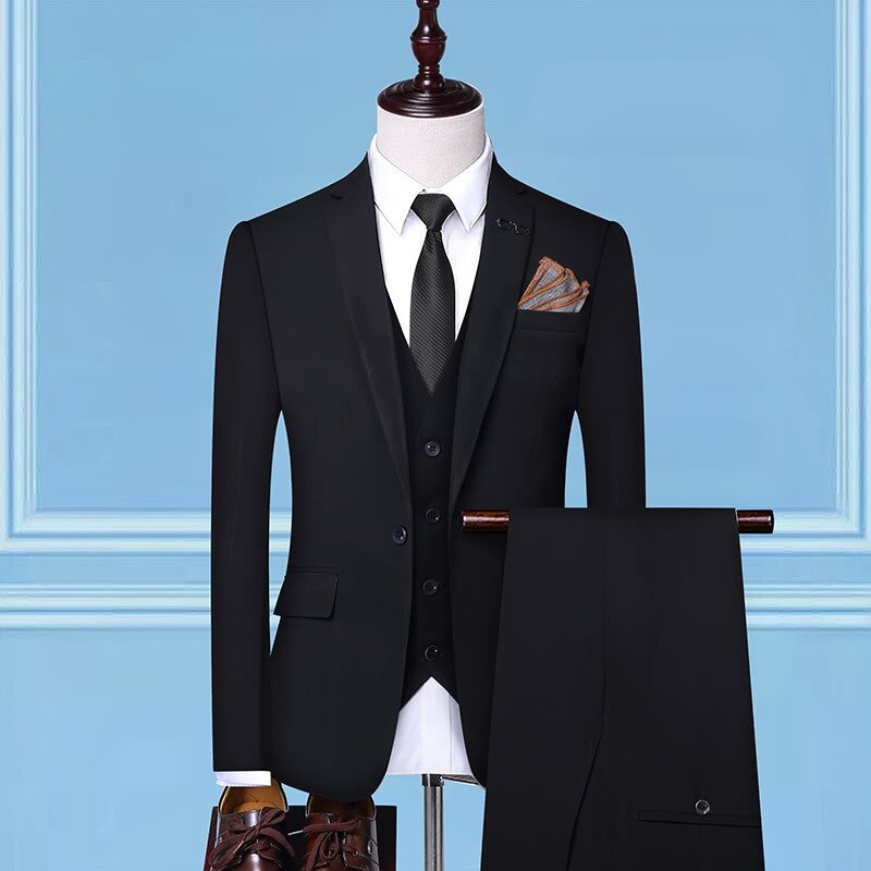 Mens Groom Three-Piece Wedding Suit - view 2