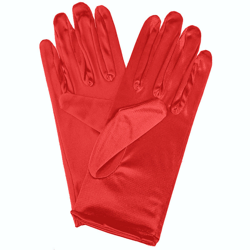 Short Satin Bridal Gloves - view 2