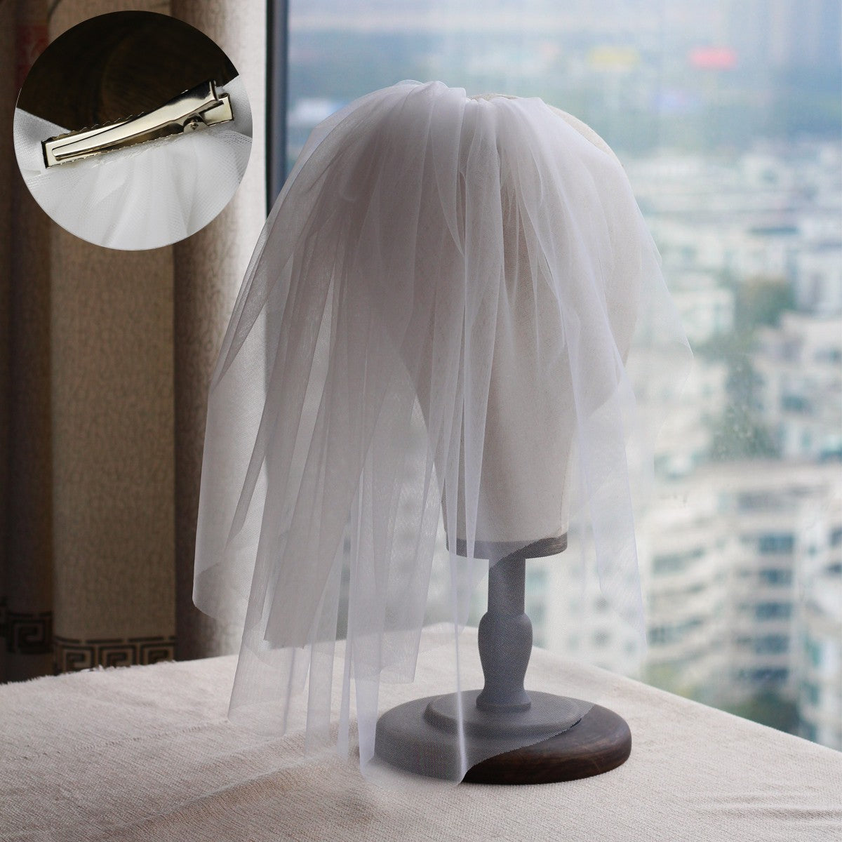 Women's Retro Short Wedding Bride Headdress - view 4