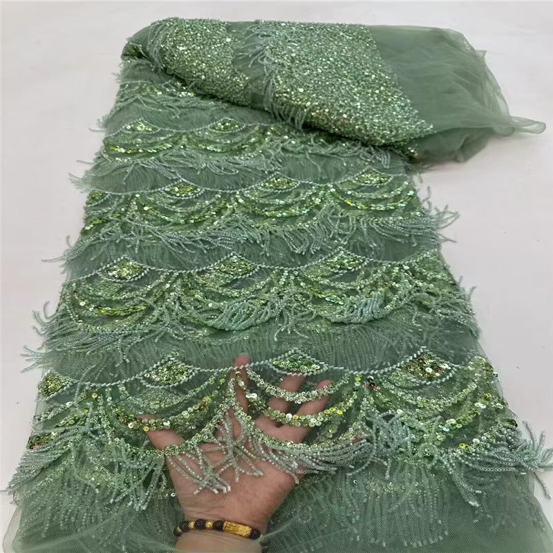 Beaded Tassel Bridal Lace Fabric - view 5