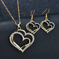 Heart Rhinestone Necklace & Earring Set - view 1
