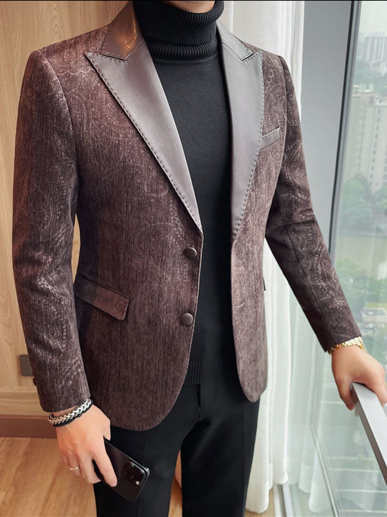 Jacquard Velvet Lapel Blazer - view 3