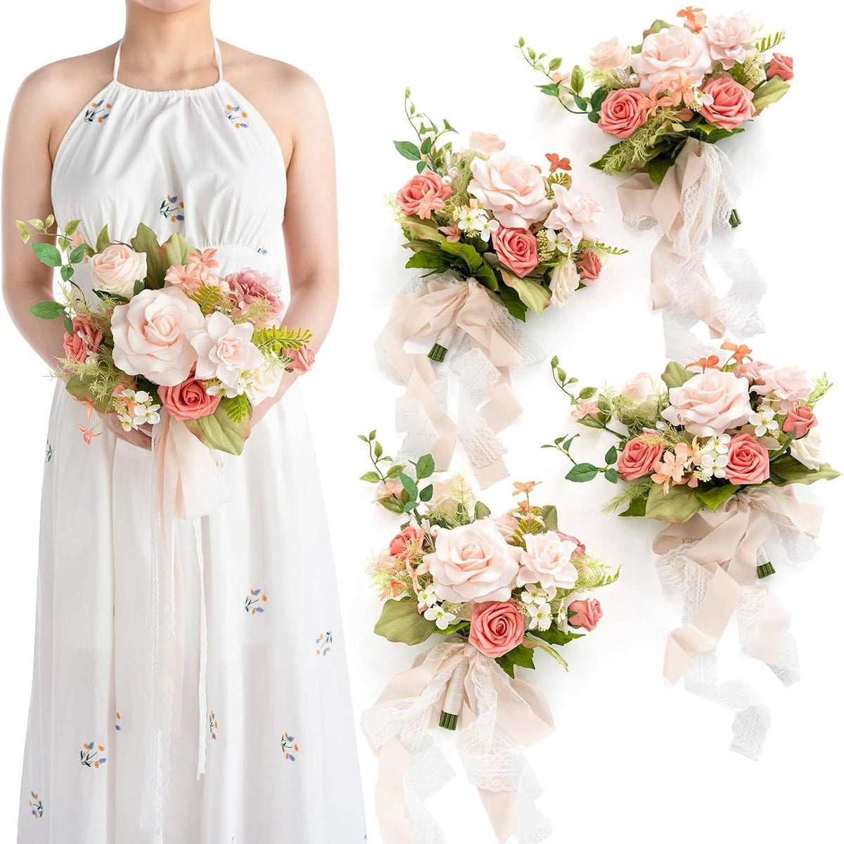 Peony Rose Artificial Wedding Bouquet - view 10