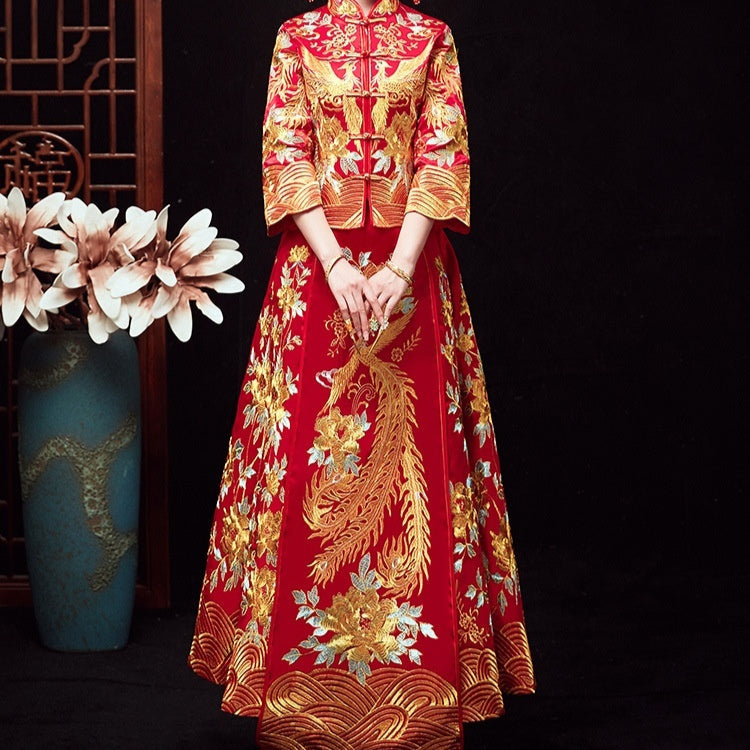 Chinese Dragon and Phoenix Xiuhe Wedding Gown - view 2