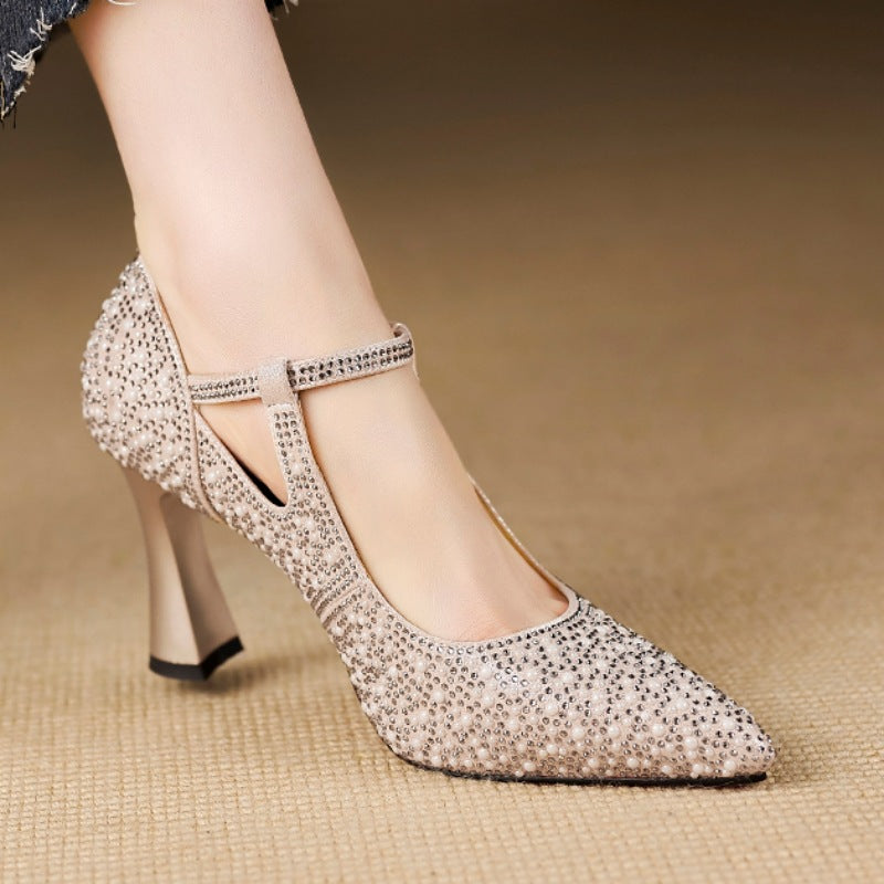 Low-Cut Pearl Wedding Heels - view 1