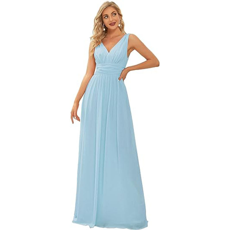 Deep V-Neck Mesh Evening Dress - view 4