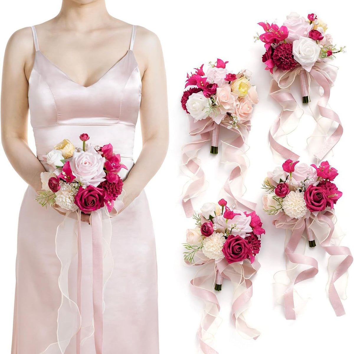 Peony Rose Artificial Wedding Bouquet - view 5