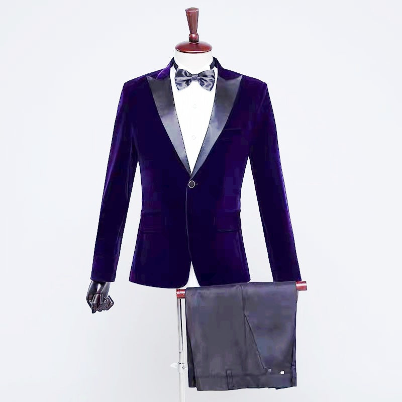 Men's Velvet Stage Performance Suit Jacket - view 2