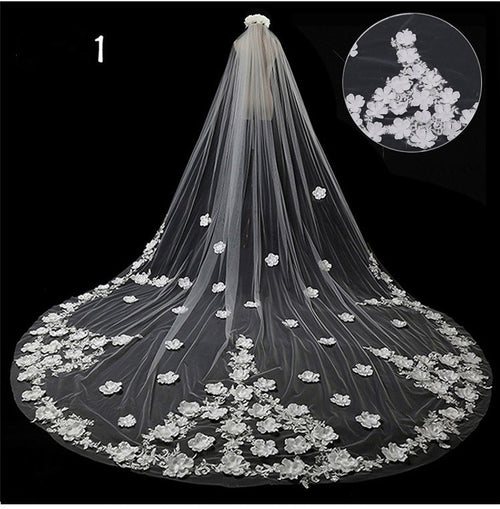 Bridal Wedding Dress Long Tail Luxury Veil - view 1