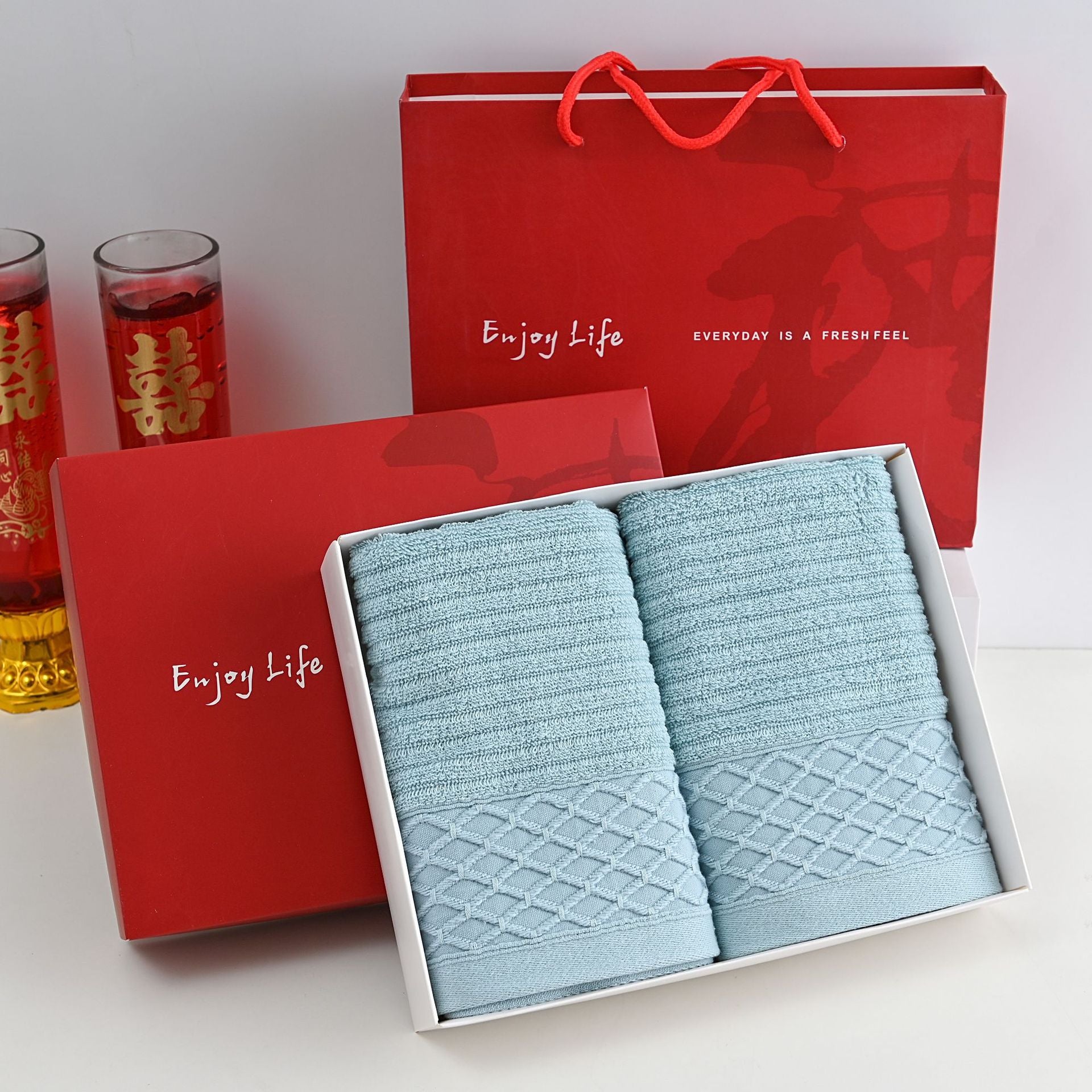 Cotton Bath Towel Wedding Favor Set - view 9