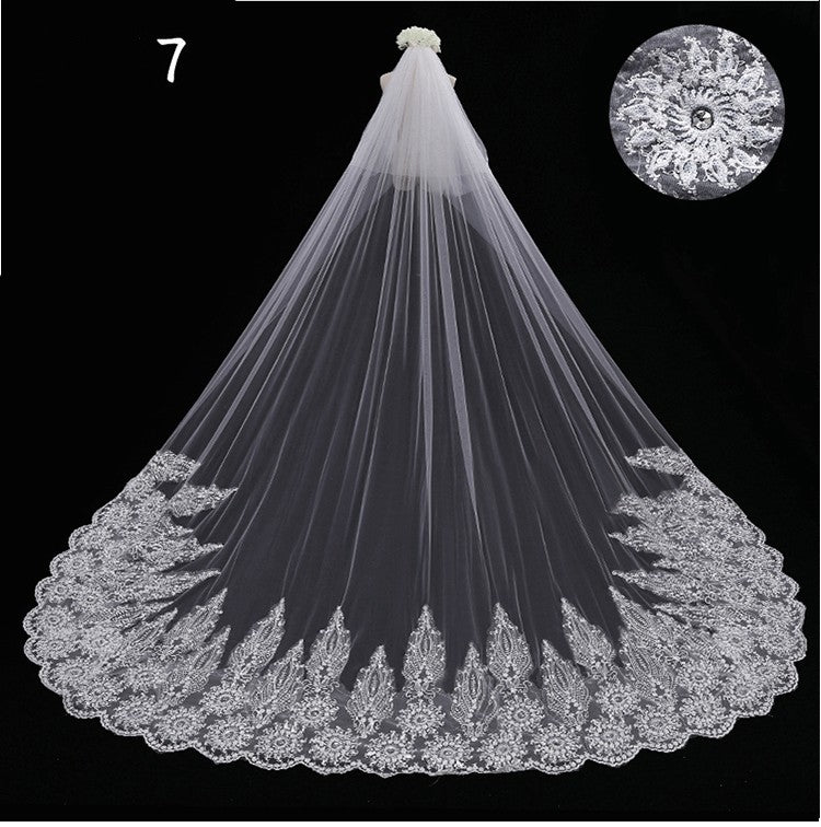 Bridal Wedding Dress Long Tail Luxury Veil - view 7