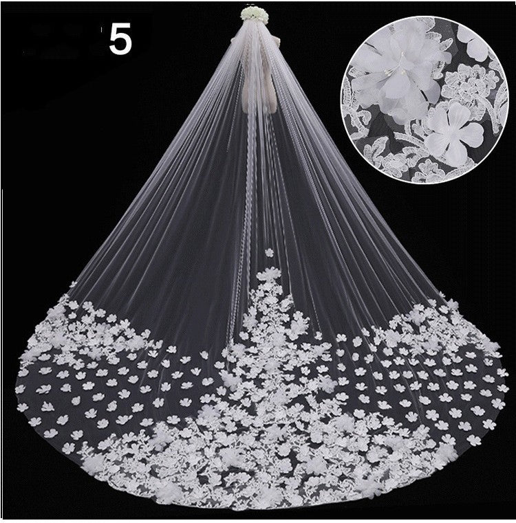 Bridal Wedding Dress Long Tail Luxury Veil - view 5