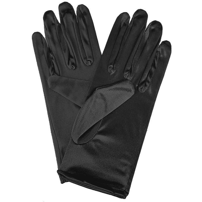 Short Satin Bridal Gloves - view 3