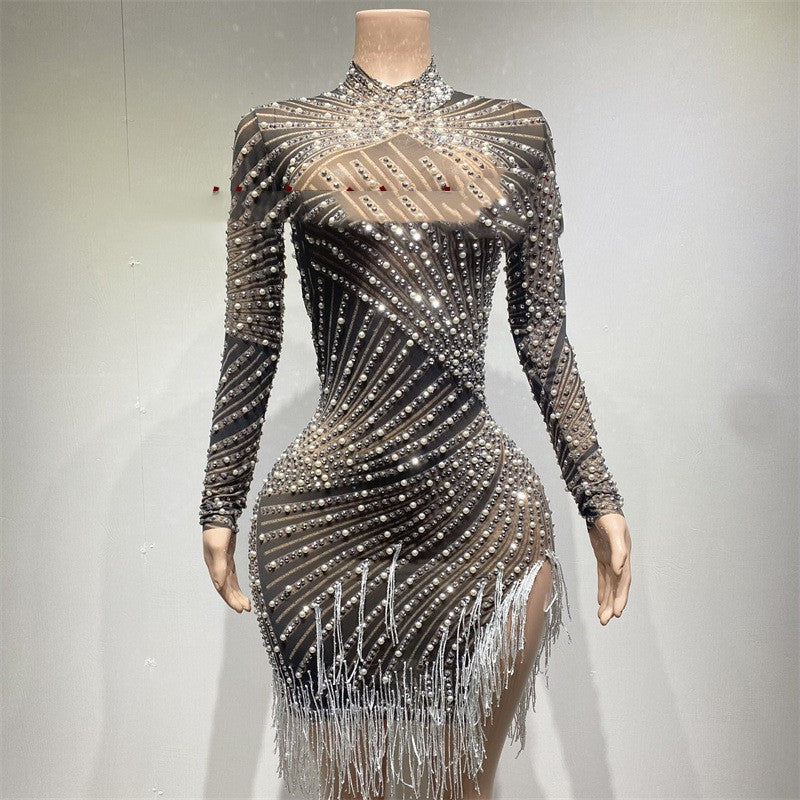 Sheer Rhinestone Gown - view 2