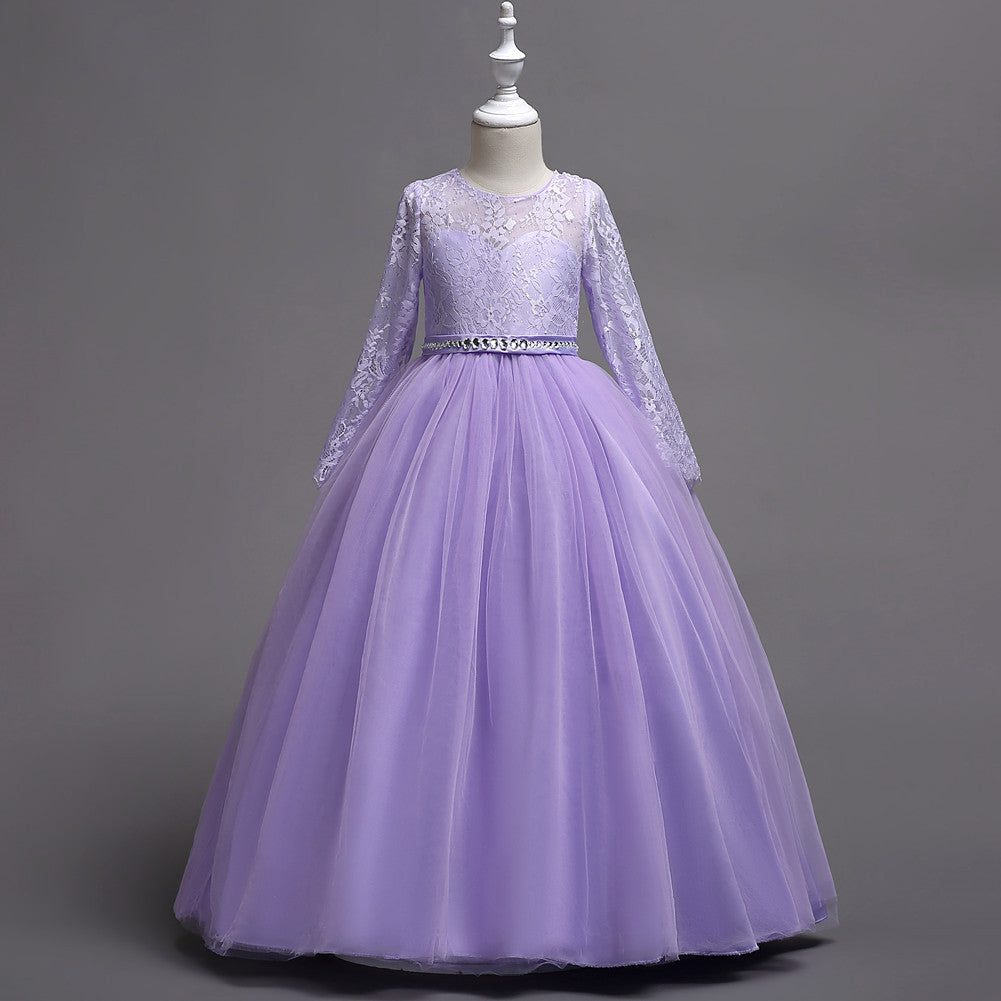 Lace Diamond Flower Girl Dress - view 2