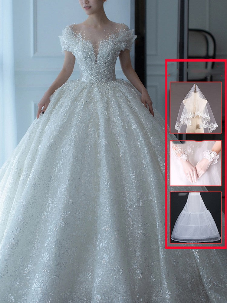 Off-Shoulder French Wedding Dress - view 2