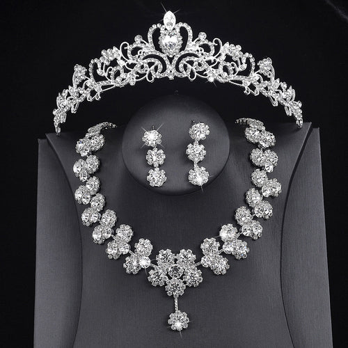 Bridal Tiara Necklace and Earrings Set