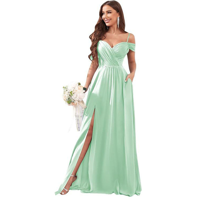 One-Shoulder Short Sleeve Bridesmaid Dress - view 3