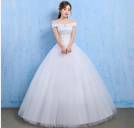 Off-Shoulder Ball Gown Wedding Dress