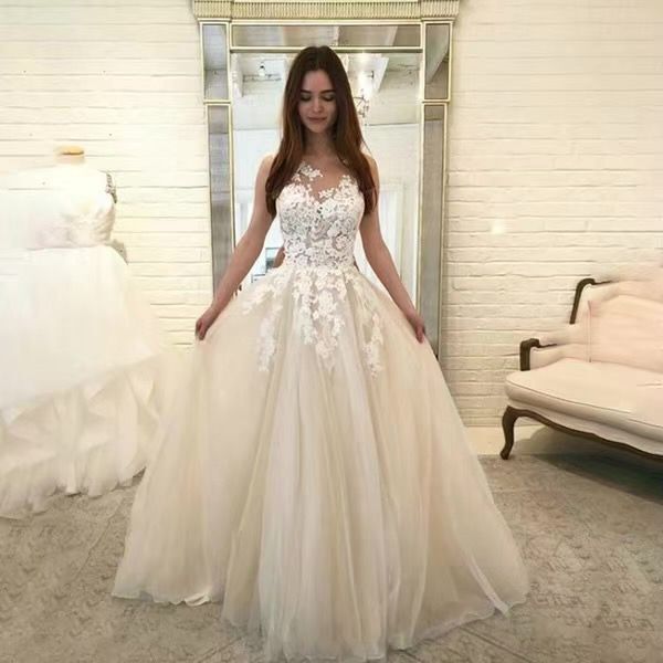 Lace Tulle A-Line Evening Gown - view 2