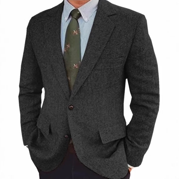 Men's Herringbone Suit Jacket - view 4