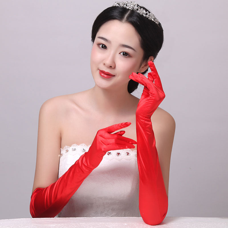 Satin Long Gloves - view 2