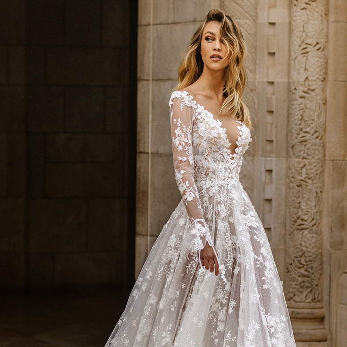 Lace Long Sleeve Wedding Dress