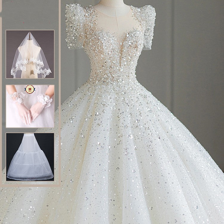 Trailing Ball Gown Wedding Dress - view 2