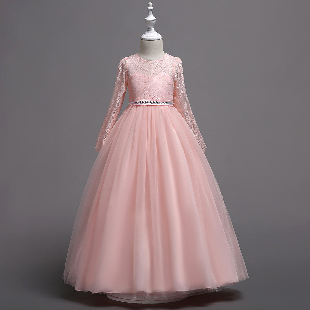 Lace Diamond Flower Girl Dress - view 5