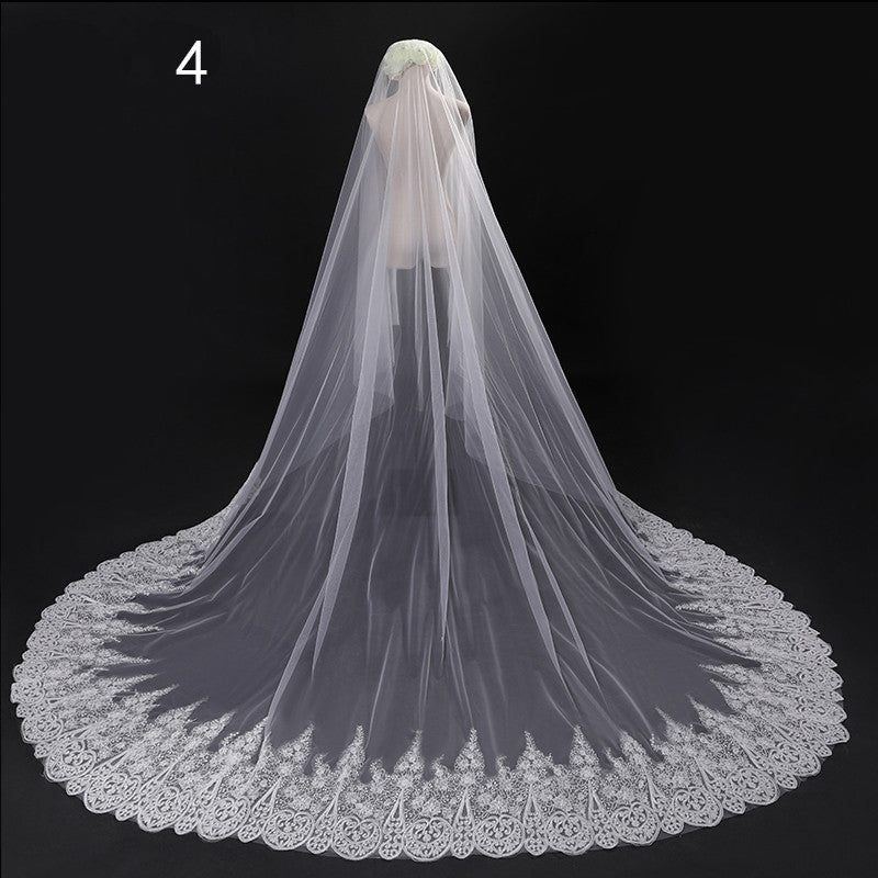 Long Tail Wedding Veil - view 3