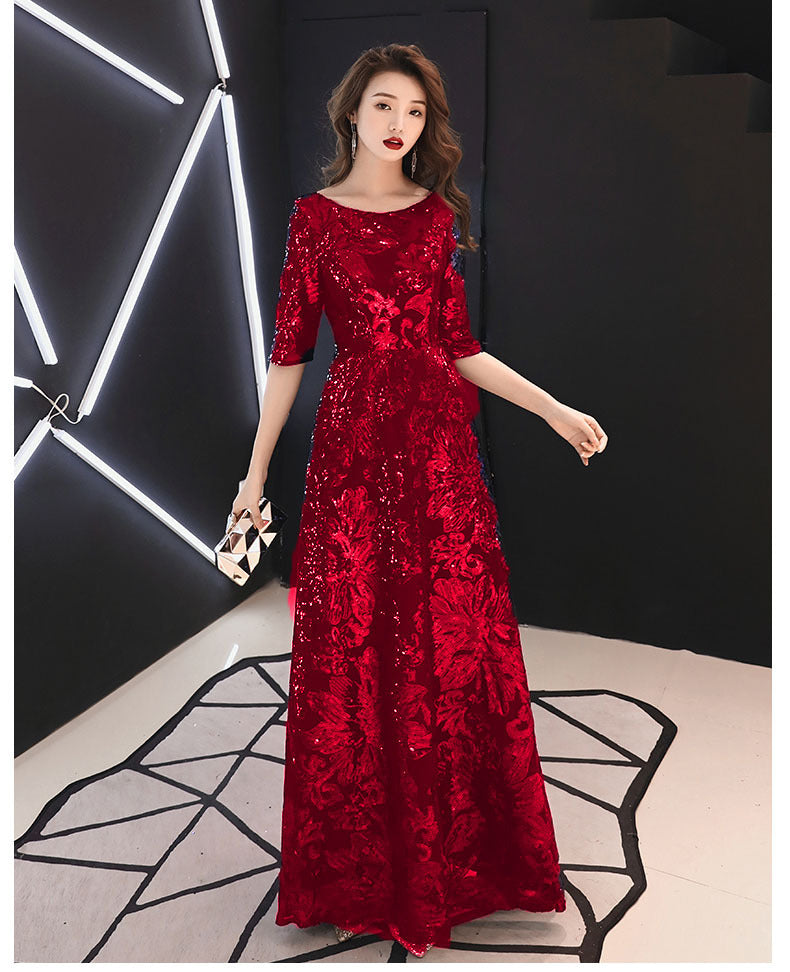 Mid Sleeve Evening Dress - view 2