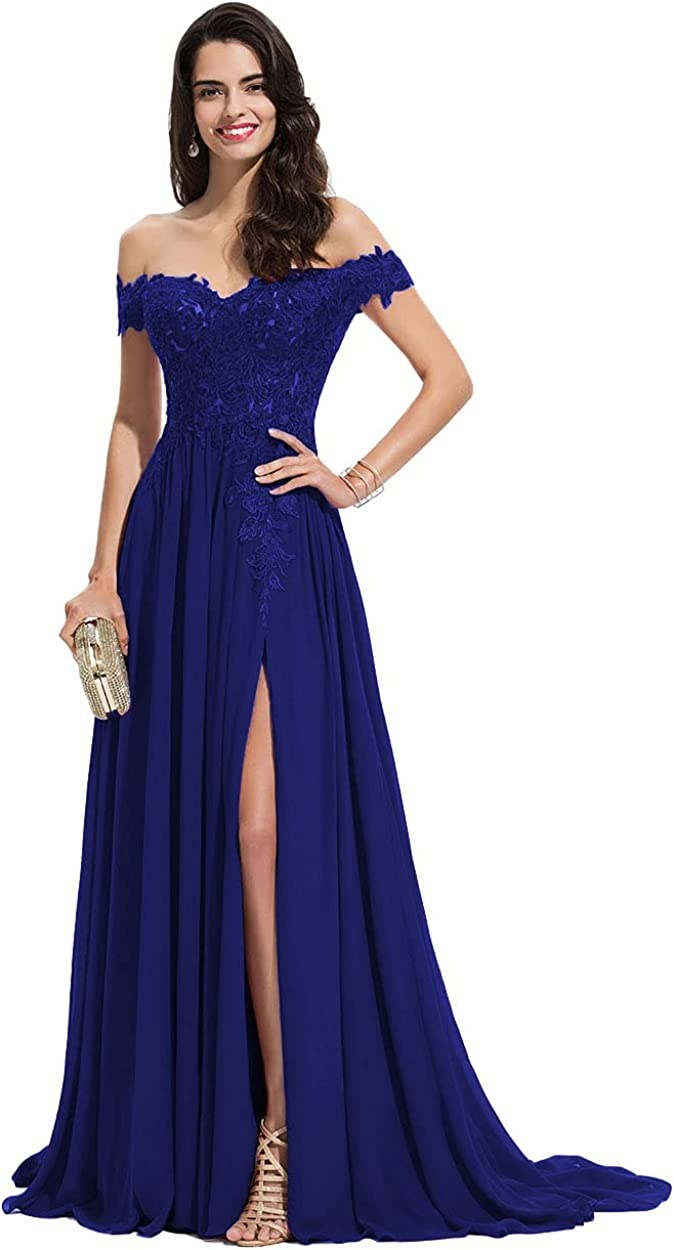 Off-Shoulder Lace Evening Dress - view 2