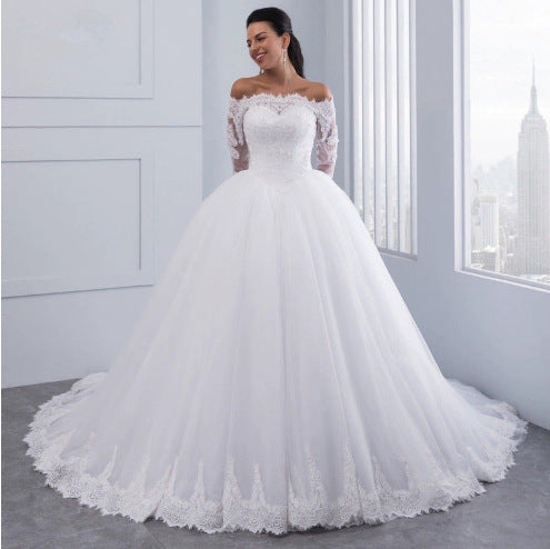 Trailing Lace Wedding Dress - view 2