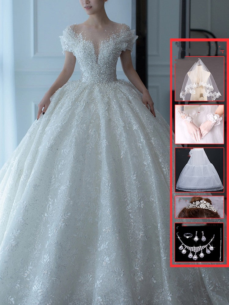 Off-Shoulder French Wedding Dress - view 3