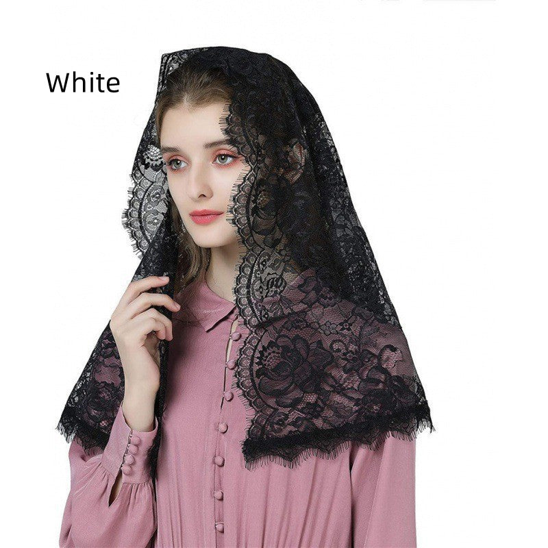 Vintage Lace Bridal Veil Headscarf - view 2