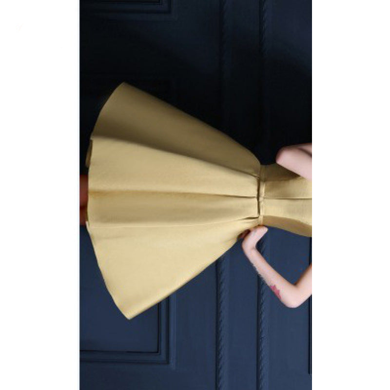 Short Sleeve Ball Gown Bridesmaid Dress - view 9