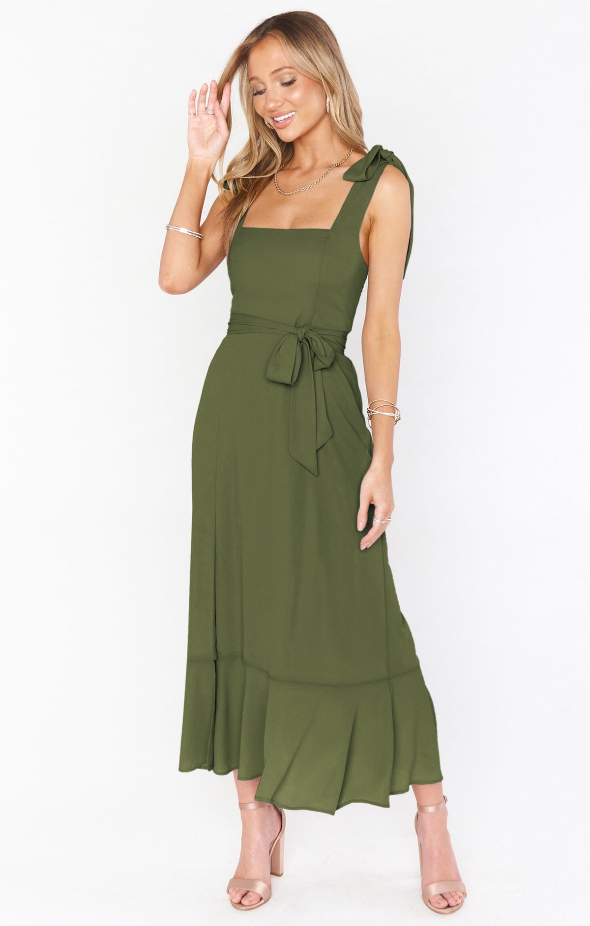 Square Neck A-Line Bridesmaid Dress - view 10