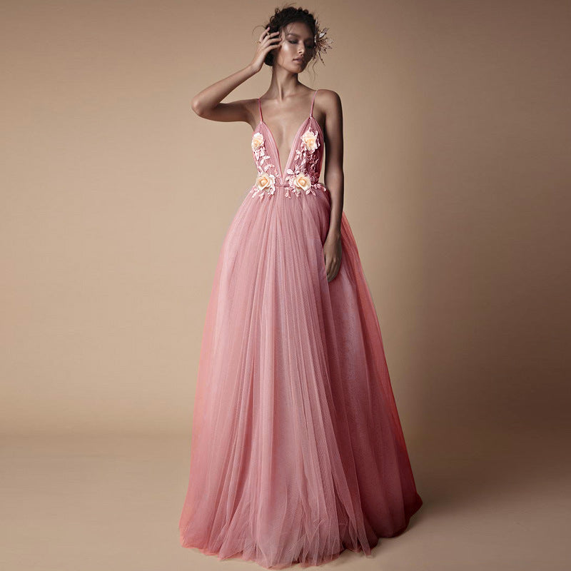 Sleeveless Mesh Bridesmaid Dress - view 2