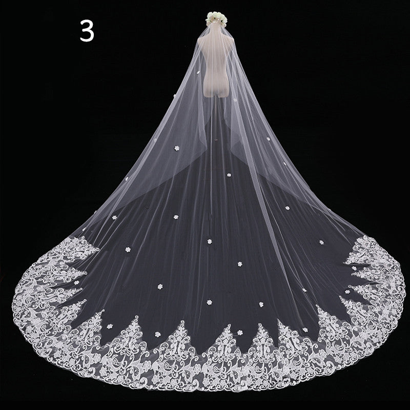 Long Tail Wedding Veil - view 2