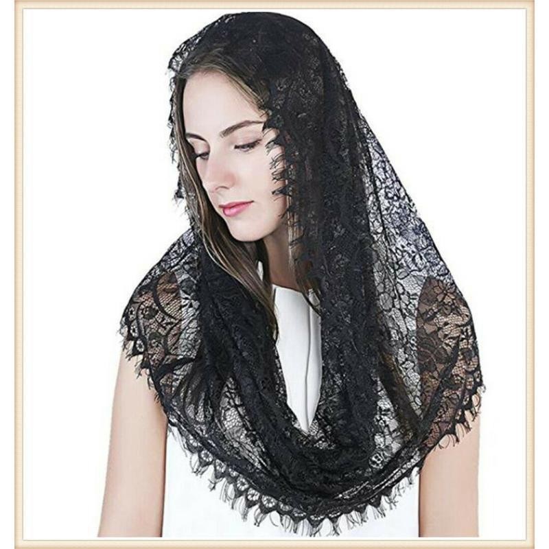 Vintage Lace Bridal Veil Headscarf - view 7